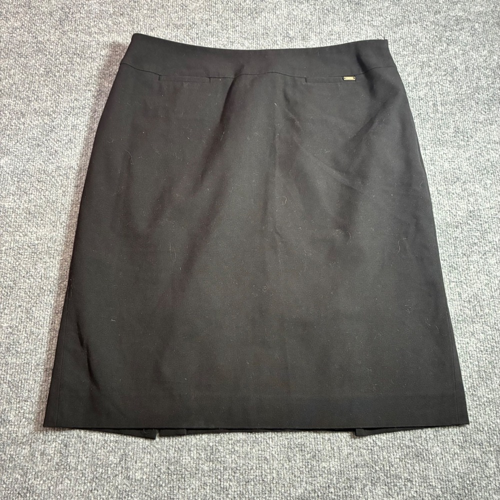 Tahari ASL Pencil Skirt Womens 10 Black Lined Stretch‎ Business Career